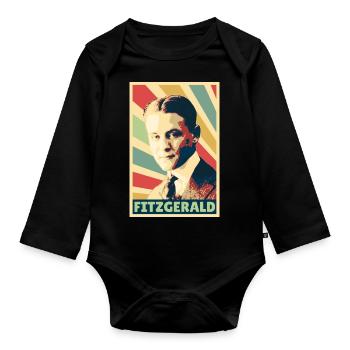 Scott Fitzgerald Vintage Farben - Baby Bio-Langarm-Body - Schwarz - Vorne