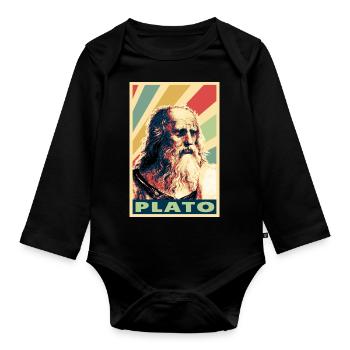 Platón de colores vintage - Body Bébé bio manches longues - noir - Devant