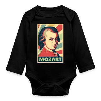 MOZART COLORES VINTAGIA - Body Bébé bio manches longues - noir - Devant