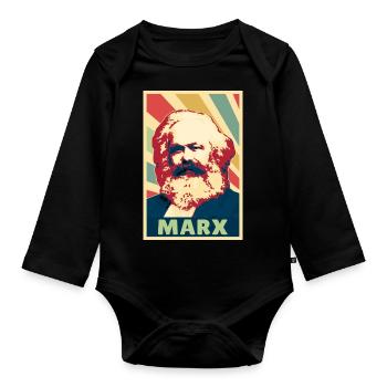 Karl Marx Vintage Colores - Body Bébé bio manches longues - noir - Devant