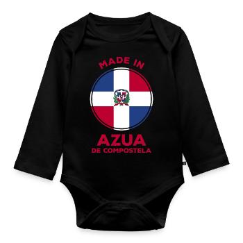 Azua de Compostela, Dominican Republic - Organic Longsleeve Baby Bodysuit - black - Front