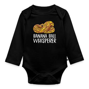 Conception de boule de banane pour un python - Body Bébé bio manches longues - noir - Devant