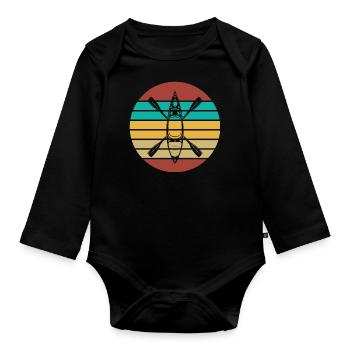 Kayak Water Sports - Organic Longsleeve Baby Bodysuit - black - Front