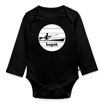 Kayak Water Sports - Organic Longsleeve Baby Bodysuit - black - Front