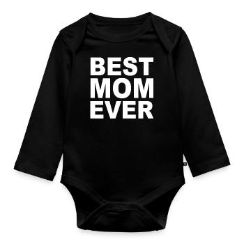 Mother Saying Gift Mom Mother's Day - Organic Longsleeve Baby Bodysuit - black - Front