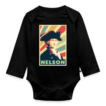 Horatio Nelson Vintage Colors - Organic Longsleeve Baby Bodysuit - black - Front