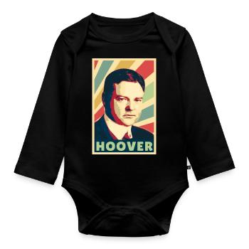 Herbert Hoover Vintage Colors - Organic Longsleeve Baby Bodysuit - black - Front