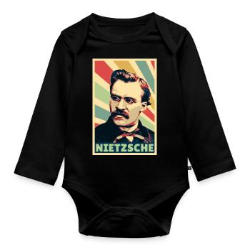 Friedrich Nietzsche Colores vintage - Body Bébé bio manches longues - noir - Devant