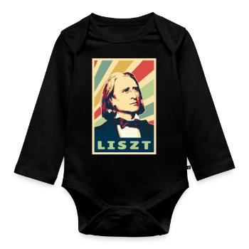 Franz Liszt Vintage Colors - Organic Longsleeve Baby Bodysuit - black - Front