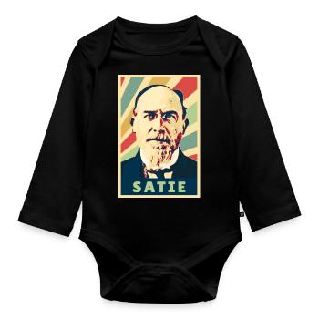 Eric Satie Vintage Colors - Organic Longsleeve Baby Bodysuit - black - Front