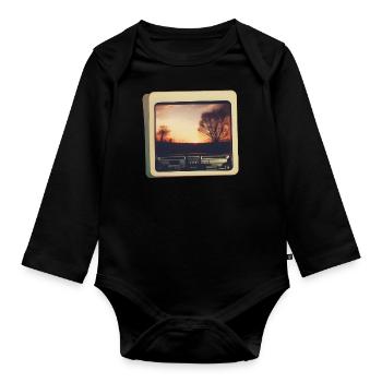 Nostalgischer Horizont - Baby Bio-Langarm-Body - Schwarz - Vorne