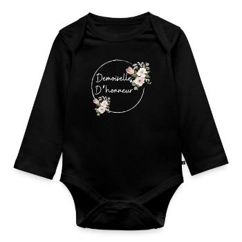 Demoiselle d'honneur - Body Bébé bio manches longues - noir - Devant