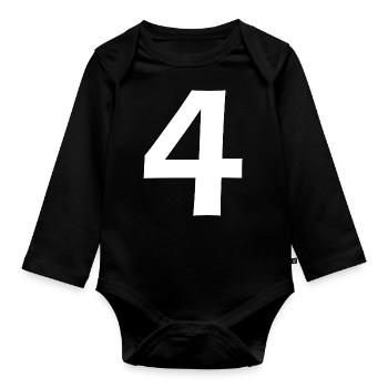 4 - Organic Longsleeve Baby Bodysuit - black - Front