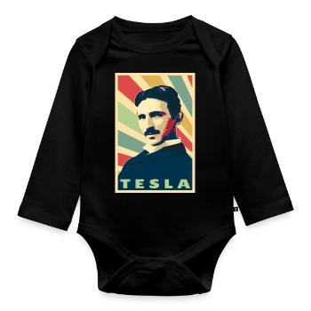 Nikola Tesla - Body Bébé bio manches longues - noir - Devant