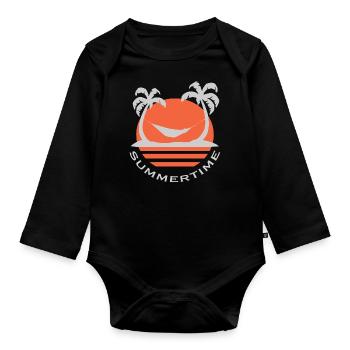 Sommer - Baby Bio-Langarm-Body - Schwarz - Vorne