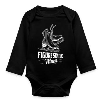 Figure Skating Mom Mother Ice Skating - Organic Longsleeve Baby Bodysuit - black - Front