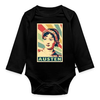 Jane Austen Colores vintage - Body Bébé bio manches longues - noir - Devant