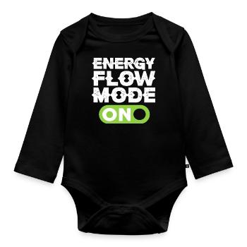 Energy Flow Mode On | Reiki practitioner - Baby Bio-Langarm-Body - Schwarz - Vorne