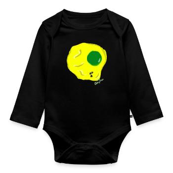 ŒUF FRIT Jaune vert, Martina v.tresmoscas - Body Bébé bio manches longues - noir - Devant