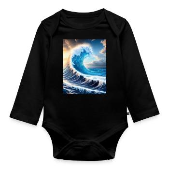 The perfect wave - Baby Bio-Langarm-Body - Schwarz - Vorne