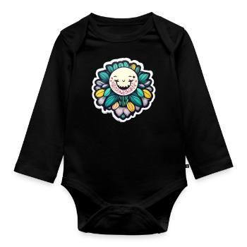 Der Mond ist heller in der Nacht - Baby Bio-Langarm-Body - Schwarz - Vorne
