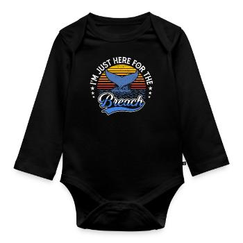 Whale Watching Whale Watching Orca Blue Whale - Organic Longsleeve Baby Bodysuit - black - Front