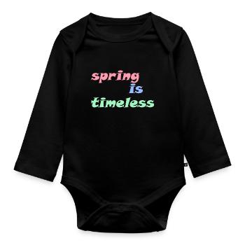 Spring is Timeless - Organic Longsleeve Baby Bodysuit - black - Front
