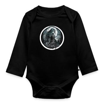 femme gotique lune noire - Body Bébé bio manches longues - noir - Devant