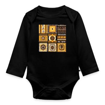 Folklore africain - Body Bébé bio manches longues - noir - Devant