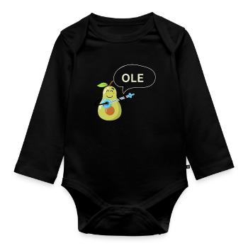Ole Spanische Avokado - Baby Bio-Langarm-Body - Schwarz - Vorne