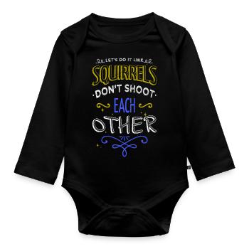 Anti War Disarmament Peace Symbol Bird - Organic Longsleeve Baby Bodysuit - black - Front