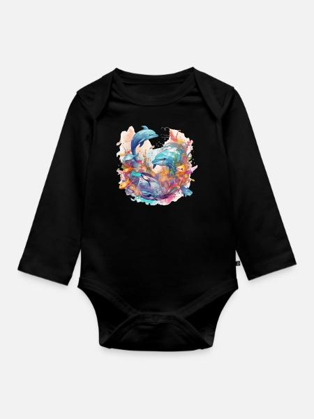 Delphine - Baby Bio-Langarm-Body - Schwarz