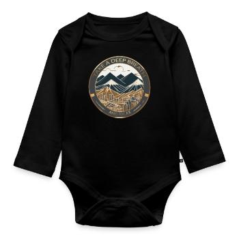 The grand relaxation - Organic Longsleeve Baby Bodysuit - black - Front