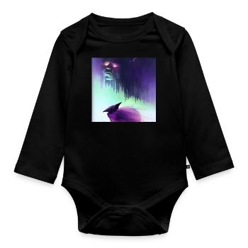 Fantasy creatures - Organic Longsleeve Baby Bodysuit - black - Front