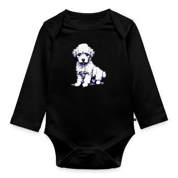 Puppy Poodle Dog Love Poodle Puppy Dog Owner - Organic Longsleeve Baby Bodysuit - black - Front