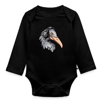 Jeux de Shoebill - Body Bébé bio manches longues - noir - Devant