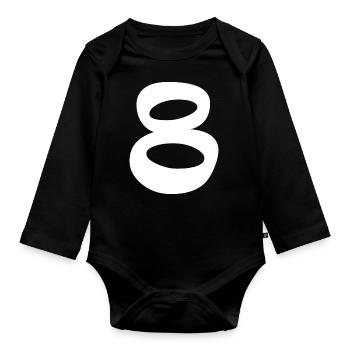 8 - Baby Bio-Langarm-Body - Schwarz - Vorne