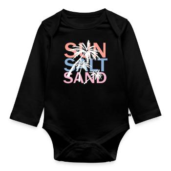Sun Salt Sand - Baby Bio-Langarm-Body - Schwarz - Vorne