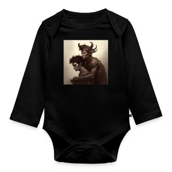 Possessed by the devil - Organic Longsleeve Baby Bodysuit - black - Front