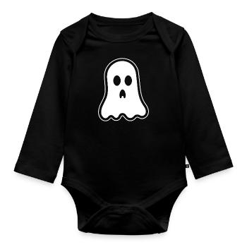 Ghost Ghosts Witching Hour Halloween - Organic Longsleeve Baby Bodysuit - black - Front