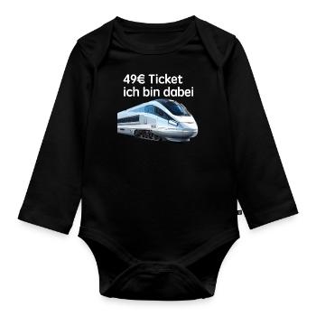 49€ Ticket Deutschland Gruppengeschenk - Baby Bio-Langarm-Body - Schwarz - Vorne