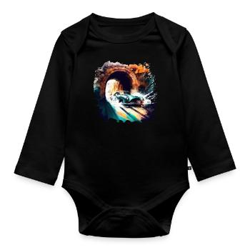 60s Classic Car Gift - Organic Longsleeve Baby Bodysuit - black - Front