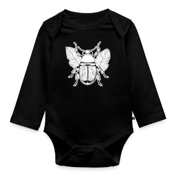 Insekten Krabbeltiere Arthropoden - Baby Bio-Langarm-Body - Schwarz - Vorne
