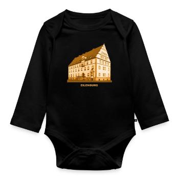 Eilenburg City Hall Saxony Düben Heath Mulde - Organic Longsleeve Baby Bodysuit - black - Front