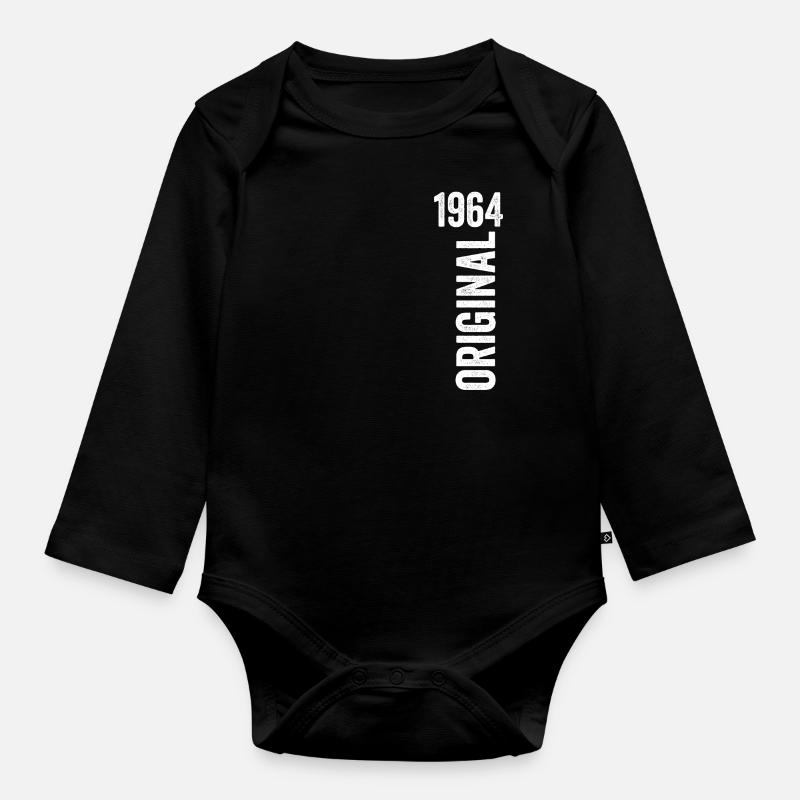 1964 Original Geburtstagsgeschenk 1964 - Baby Bio-Langarm-Body - Schwarz