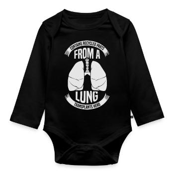 Contains recycled parts Lung transplants hero - Baby Bio-Langarm-Body - Schwarz - Vorne