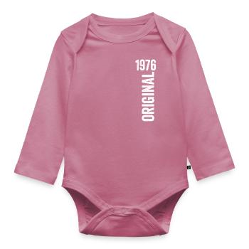 1976 Original Birthday Gift 1976 - Organic Longsleeve Baby Bodysuit - mauve - Front