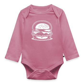 hamburgers, fast food, barbecues, cheeseburgers - Organic Longsleeve Baby Bodysuit - mauve - Front