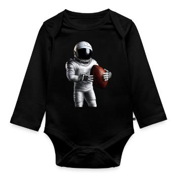 Atterrissage dans l’espace - Body Bébé bio manches longues - noir - Devant
