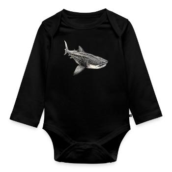 Requin-baleine - Body Bébé bio manches longues - noir - Devant